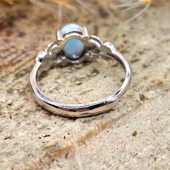 Nature Larimar Stone Adjustable Ring - Picture 7 of 10